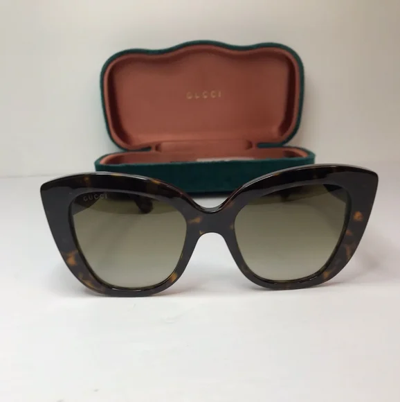 ? Original Gucci Light Brown Butterfly Ladies Sunglasses GG0327S 002 Gucci GG1866SK 002 Butterfly Sunglasses Medium Brown Havana  main image 3